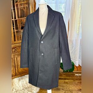 Truth Black Notch Lapel Trench Coat in Black